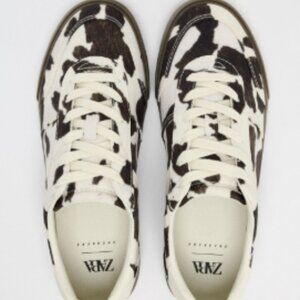 Zara Cow Print Sneakers - Size 7